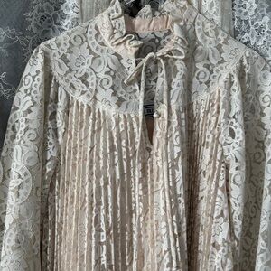 Elegant Lace dress with Pleated Design